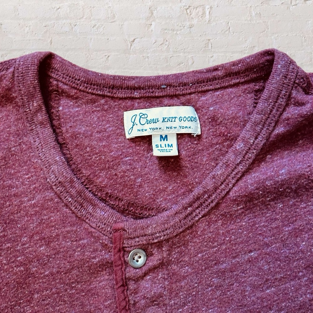 J. Crew Knit Goods New York New York Long Sleeve Henley Shirt Medium Slim - Picture 4 of 5